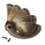 Vintage Style Shell Shaped Bronze Cabinet Pull Door Handle